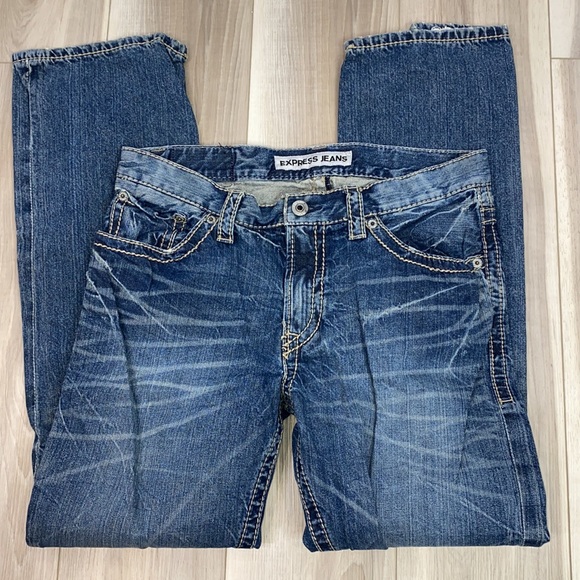 Express men’s Kingston classic fit bootcut jeans 32 x 32 - Picture 4 of 7